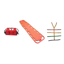 Deska ortopedyczna z wyposażeniem, stabilizator + pasy
