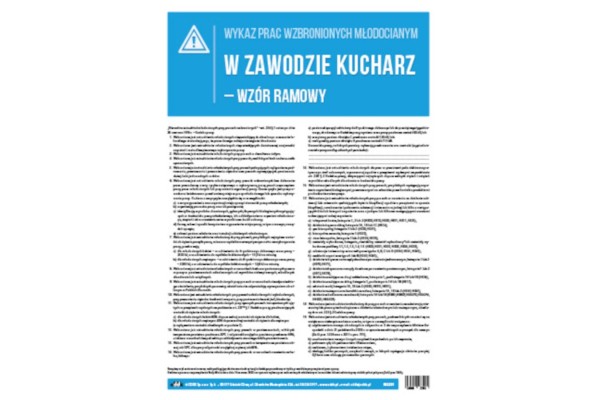 Kucharz - wykaz prac wzbronionych młodocianym