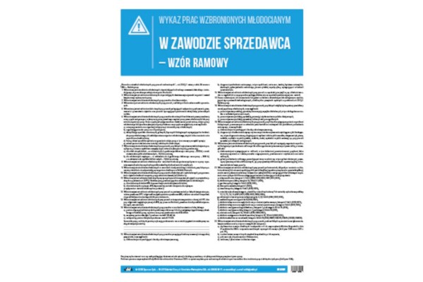 Sprzedawca - wykaz prac wzbronionych młodocianym