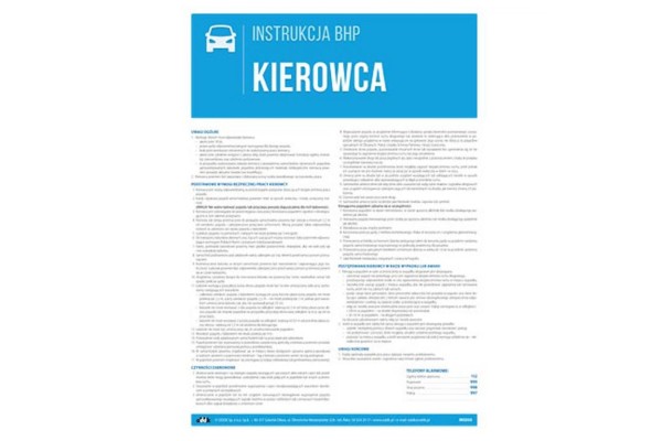 Instrukcja BHP - Kierowca