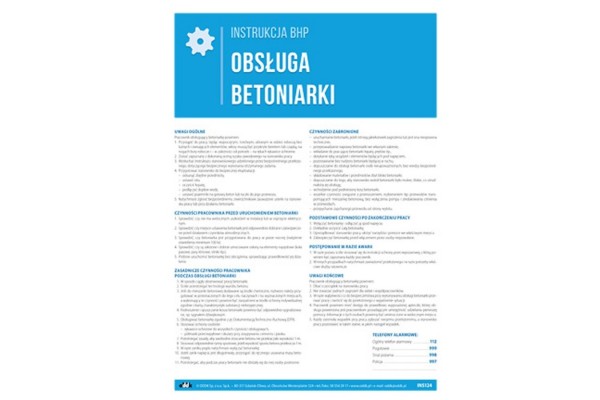 Instrukcja BHP - Obsługa betoniarki