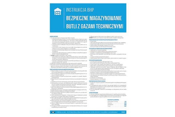 Instrukcja BHP - Bezpieczne magazynowanie butli z gazami technicznymi