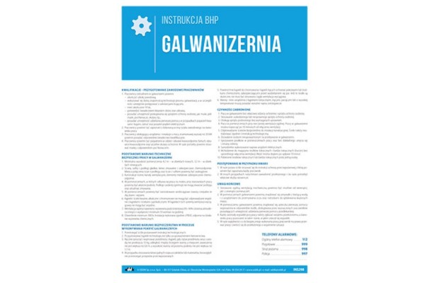 Instrukcja BHP - Galwanizernia
