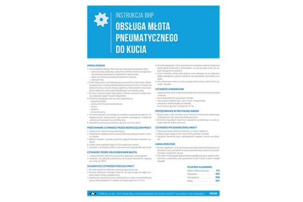 Instrukcja BHP - Obsługa młota pneumatycznego do kucia