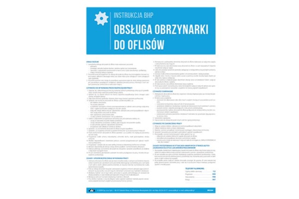 Instrukcja BHP - Obsługa obrzynarki do oflisów
