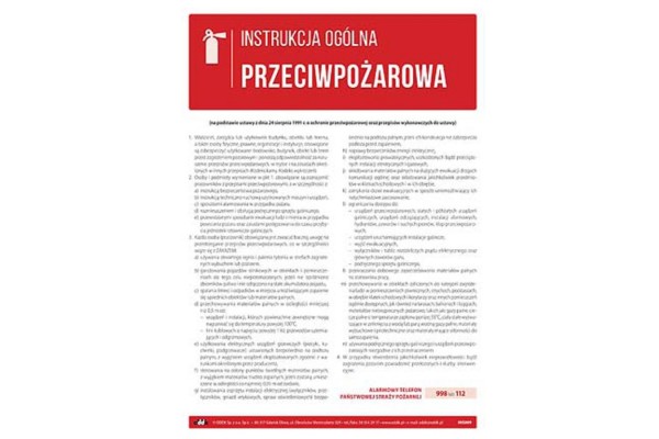 Instrukcja ogólna przeciwpożarowa