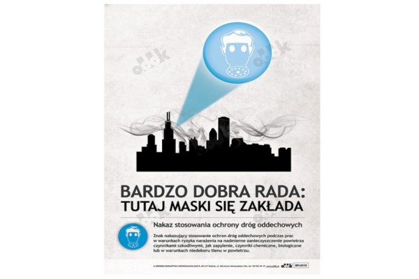 Plakat „Nakaz stosowania ochrony dróg oddechowych”