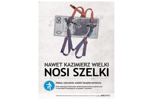 Plakat „Nakaz używania szelek bezpieczeństwa”