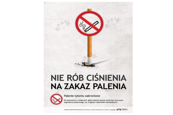 Plakat „Palenie tytoniu zabronione”